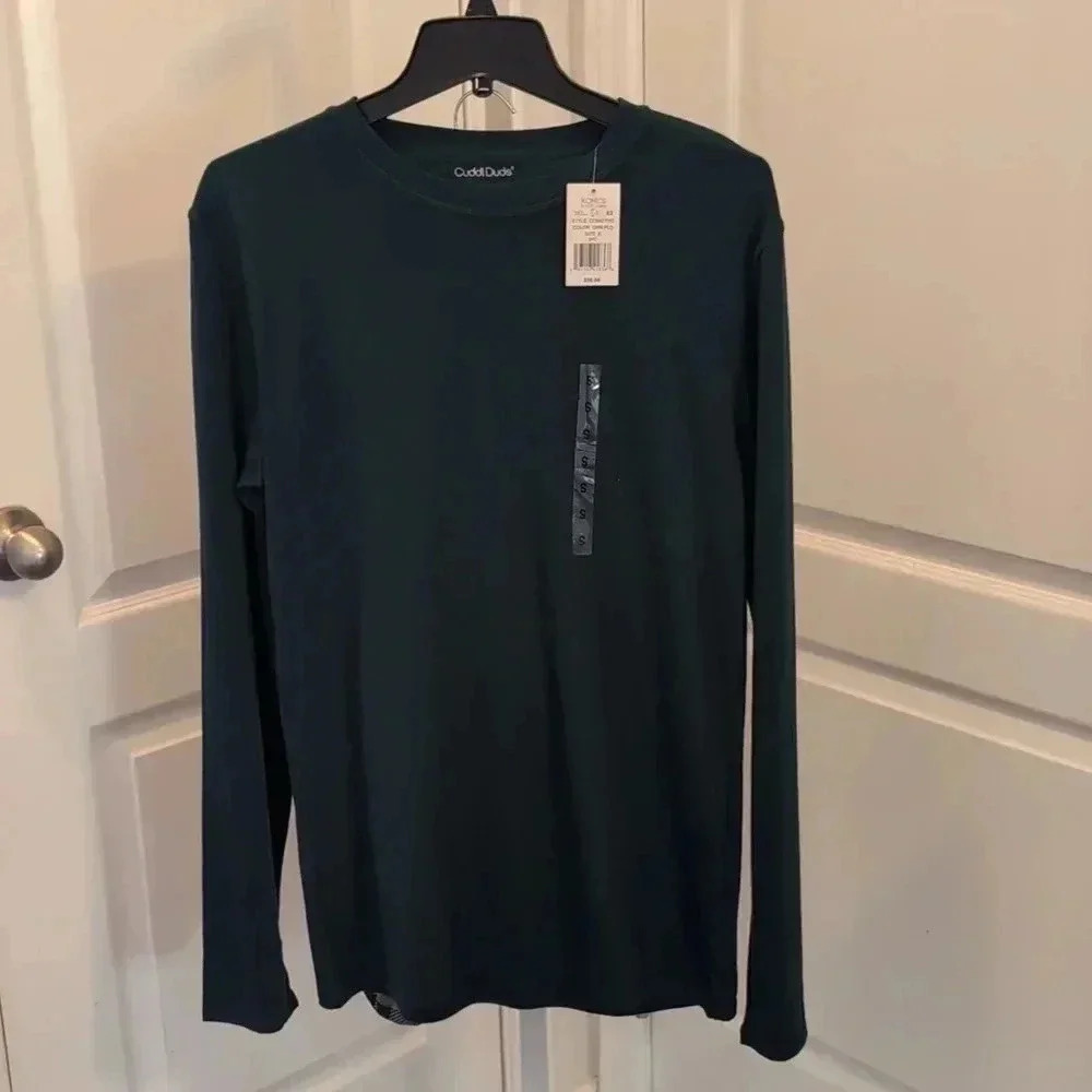 Cuddl Duds Mens Green Pajama Set